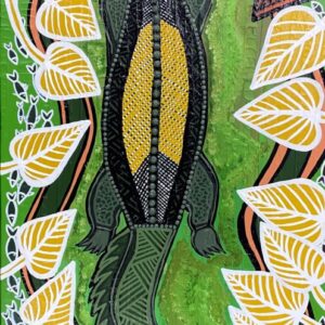 Bilngkumu - Saltwater Crocodile - Painting - Zeila Wallace