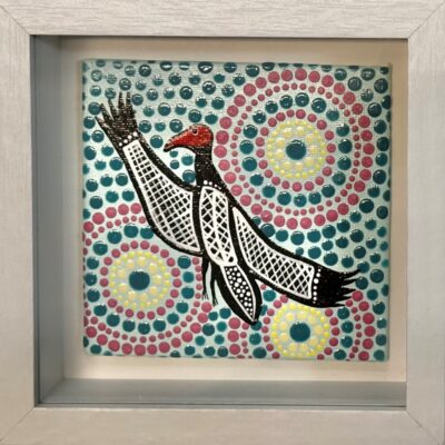 MAGPIE GEESE IN FLIGHT #2 FRAMED - Painting - Larissa  Hale