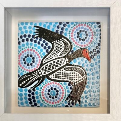 MAGPIE GEESE IN FLIGHT #3 FRAMED - Painting - Larissa  Hale