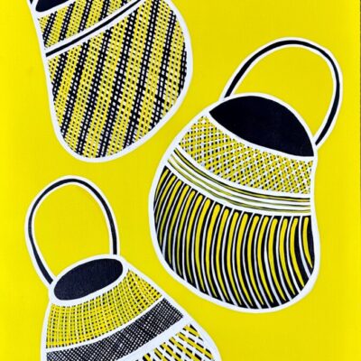 Dilly Bags in Yellow - Painting - Zeila  Wallace
