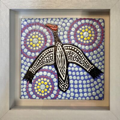 MAGPIE GEESE IN FLIGHT #6 FRAMED - Painting - Larissa  Hale