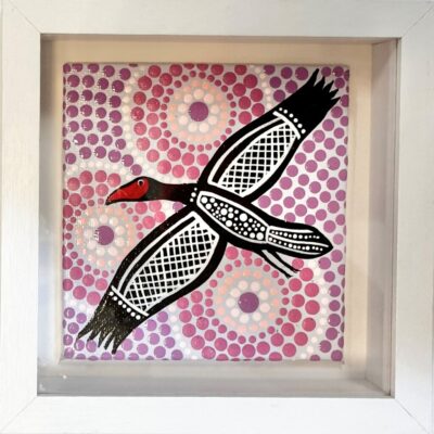 MAGPIE GEESE IN FLIGHT #8 FRAMED - Painting - Larissa  Hale