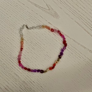 multi red and purple bead necklace