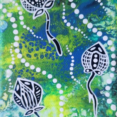 Three Stingrays - Painting - Larissa  Hale