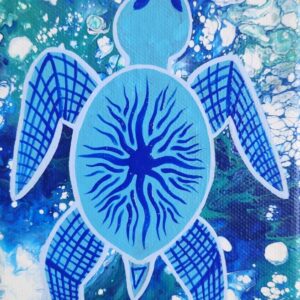 Blue Turtle #1 - Painting - Larissa  Hale