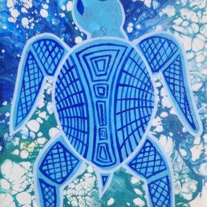 Blue Turtle #2 - Painting - Larissa  Hale