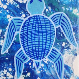 Blue Turtle #3 - Painting - Larissa  Hale