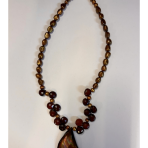 Freshwater Pearl,Carnelian,Ablone - Jewellery Unique - Larissa  Hale