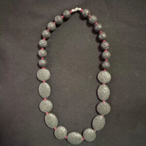 VOLCANIC ROCK AND CORAL NECKLACE - Jewellery Unique - Larissa  Hale