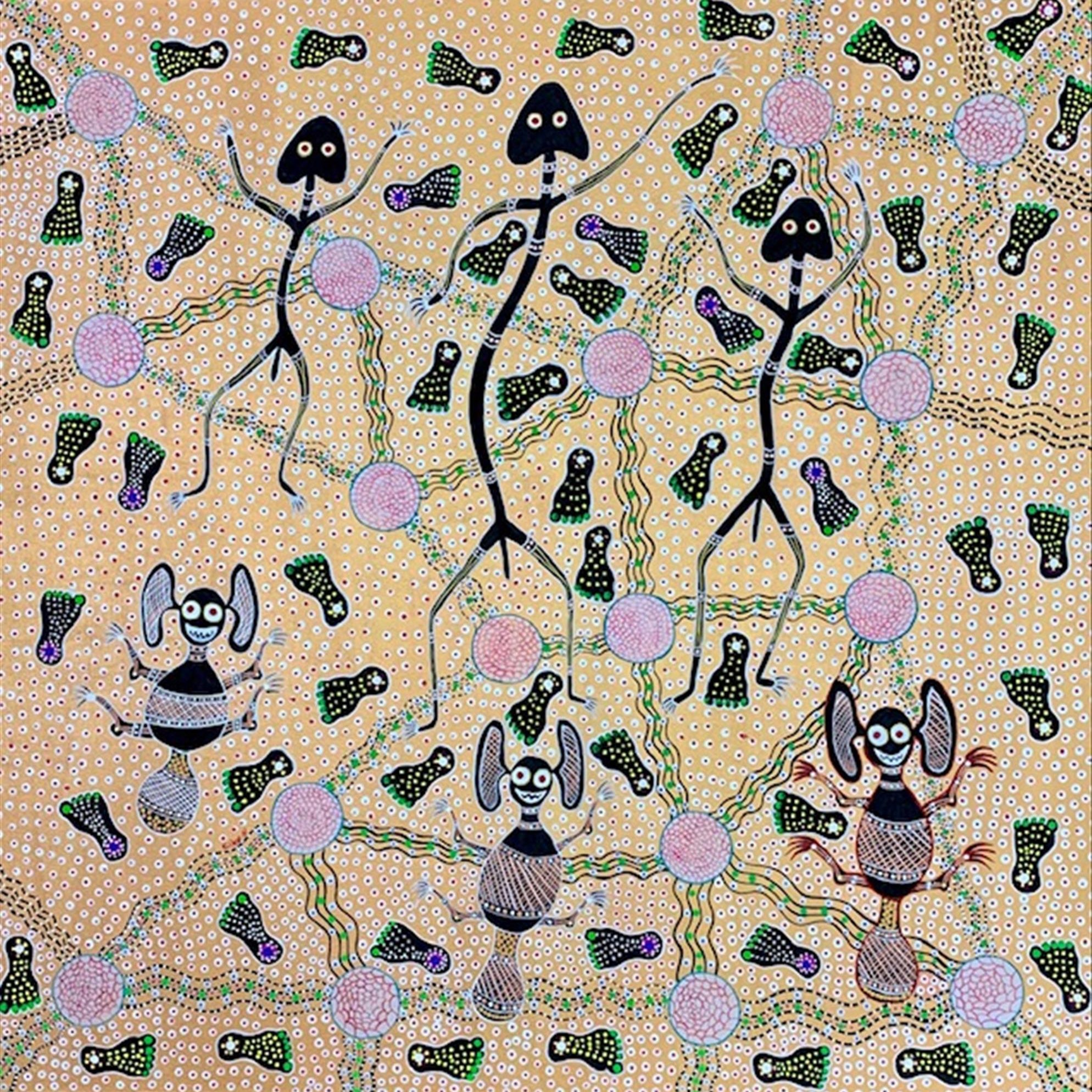 Quinkans tracking Bama - Painting - Clive Henderson