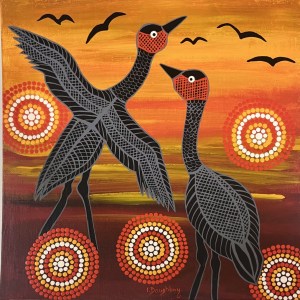 Brolga On Sunset